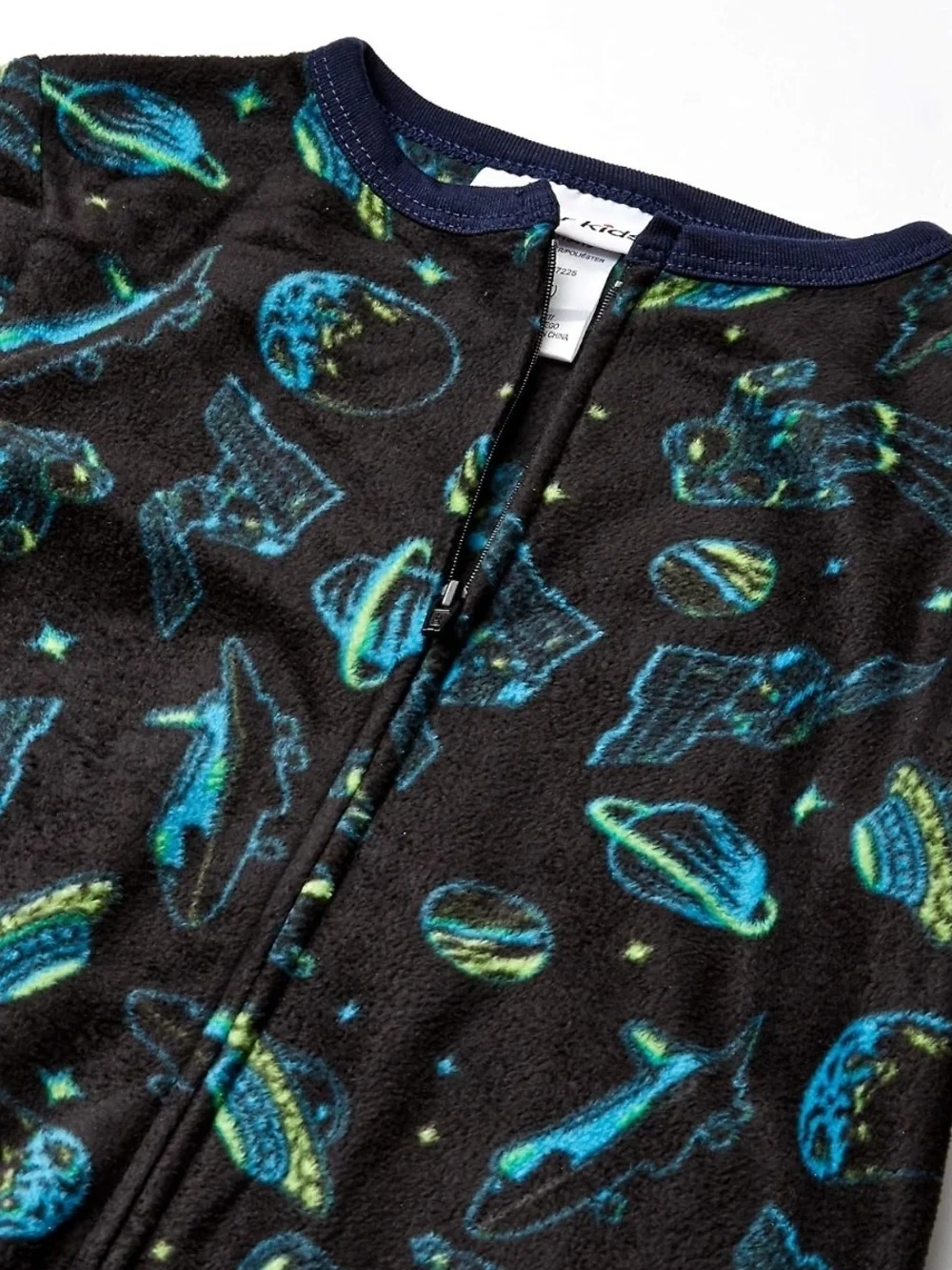 NWT Komar Kids Space Print One-Piece Pajama - Black/Blue